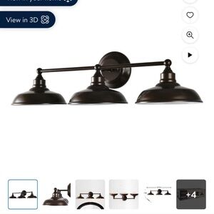 Bronze Triple Light Fixture